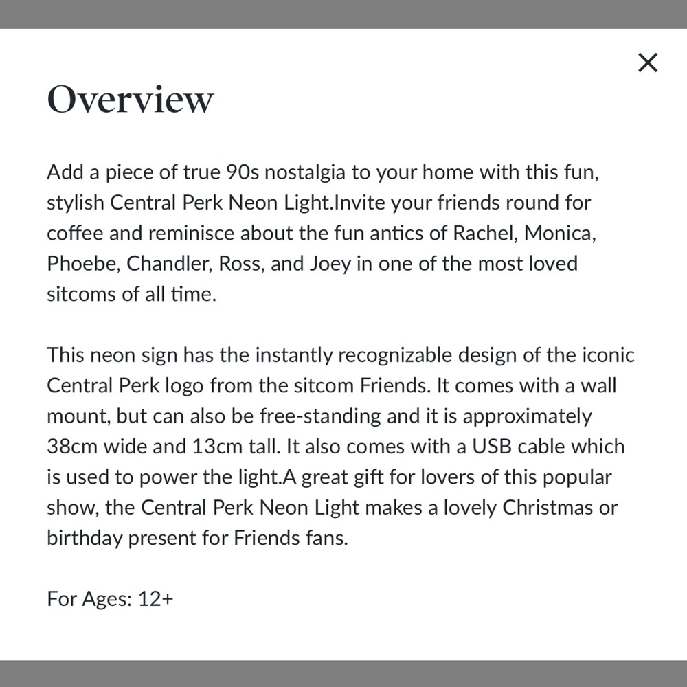 FRIENDS TV SERIES — CENTRAL PERK LED NEON LIGHT SIGN WALL MOUNTABLE, COFFEE SHOP - Picture 7 of 7